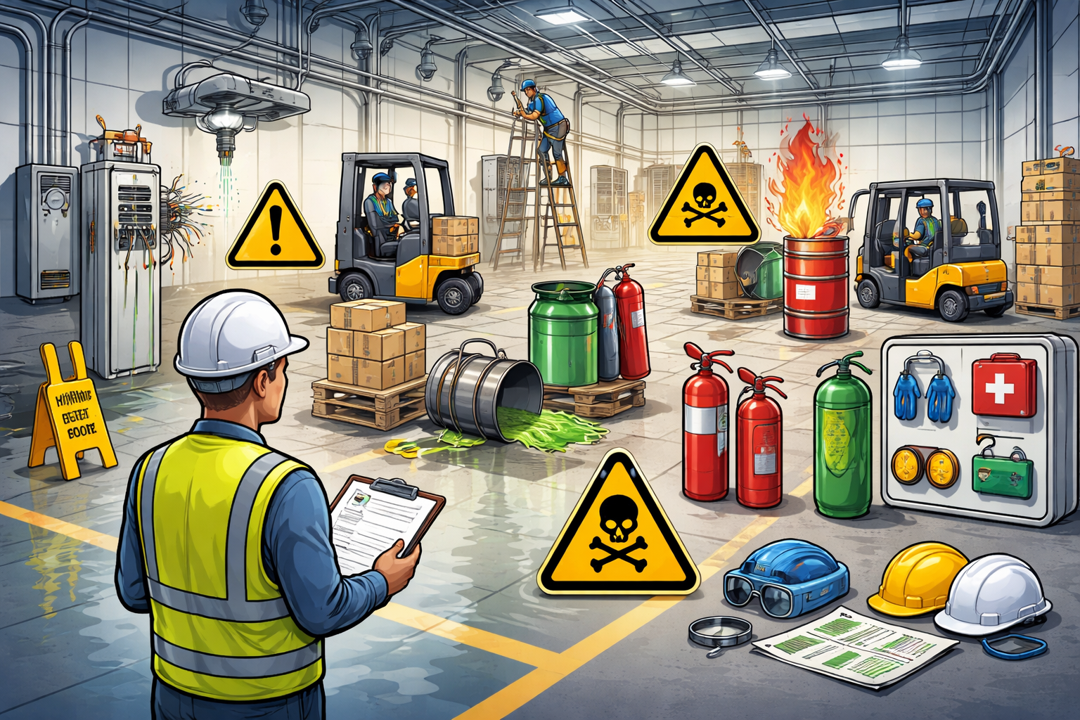 Hazard identification in facilities to improve facilities safety and reduce workplace risks
