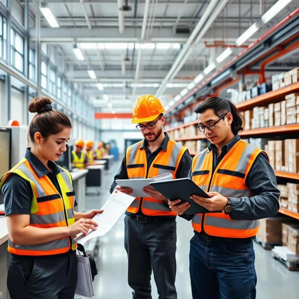Facilities staff managing documentation and recordkeeping in a modern facility using digital tools for maintenance, compliance, and operational efficiency.