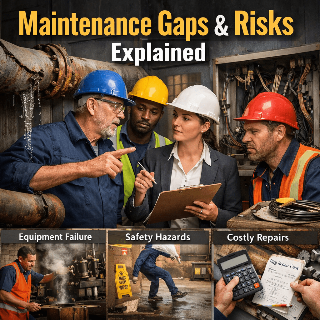 Maintenance team identifying gaps and risks in operational systems