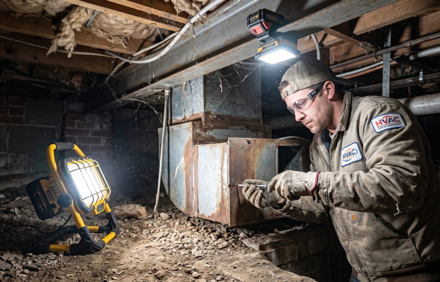 Best LED Work Lights for HVAC Techs Working in Crawl Spaces